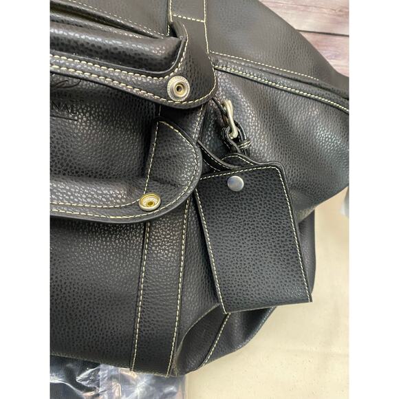 Barrington Black Leather Pebble Duffel Bag Arnold Palmer Invitational Premium - Picture 11 of 12